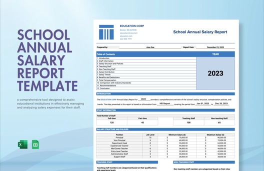 School Annual Salary Report Template School Annual Salary Report Template