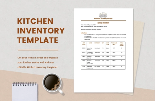 Kitchen Inventory Template Kitchen Inventory Template