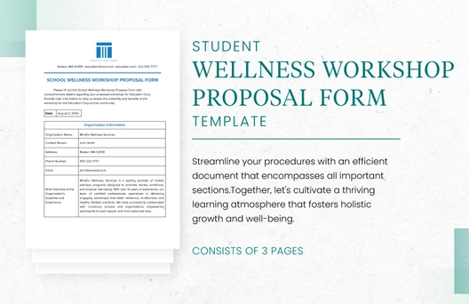 School Wellness Workshop Proposal Form Template School Wellness Workshop Proposal Form Template