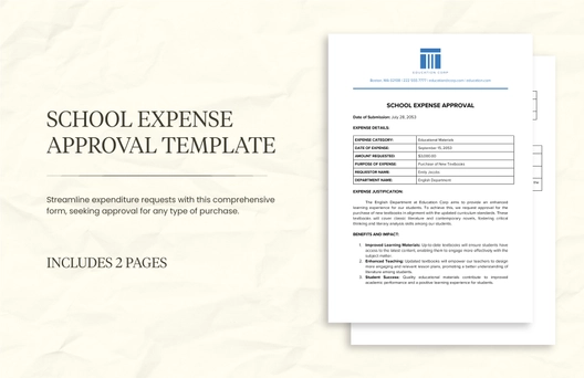 School Expense Approval Template