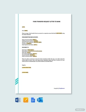 Fund Transfer Request Letter To Bank