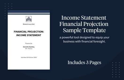 Income Statement Financial Projection Sample Template Income Statement Financial Projection Sample Template