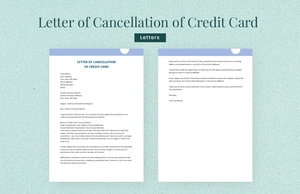 Letter of Cancellation of Credit Card