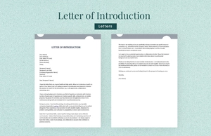 Letter of Introduction Letter of Introduction