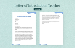Letter of Introduction Teacher