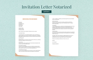 Invitation Letter Notarized