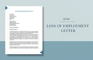Loss Of Employment Letter
