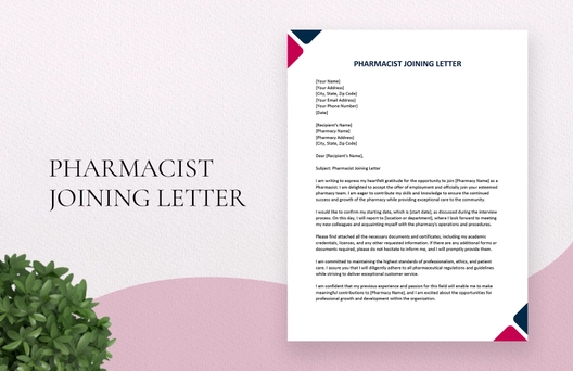 Pharmacist Joining Letter