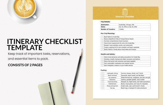 Itinerary Checklist Template