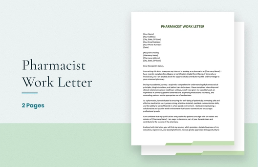 Pharmacist Work Letter
