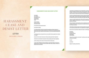 Harassment Cease and Desist Letter