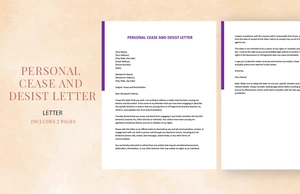 Personal Cease and Desist Letter
