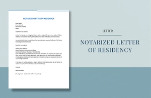 Notarized Letter Of Residency