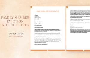 Family Member Eviction Notice Letter