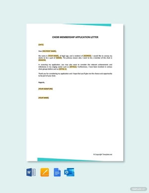 Choir Membership Application Letter