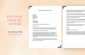 Eviction Dispute Letter