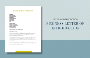 Business Letter Of Introduction