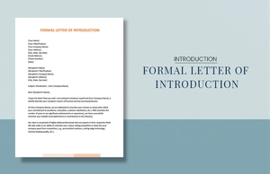 Formal Letter Of Introduction
