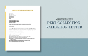 Debt Collection Validation Letter