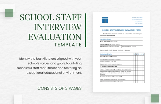 School Staff Interview Evaluation Form Template School Staff Interview Evaluation Form Template