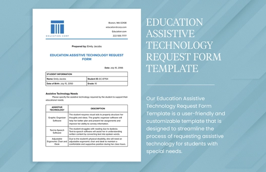 Education Assistive Technology Request Form Template