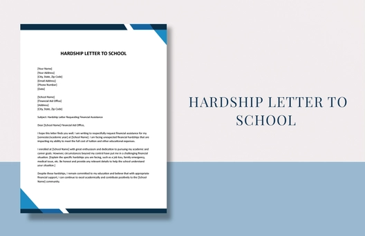 Hardship Letter to School