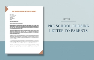 Preschool Closing Letter To Parents Preschool Closing Letter To Parents