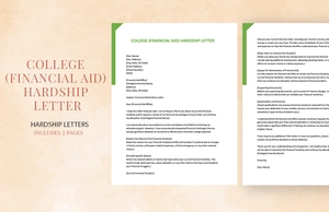 College (Financial Aid) Hardship Letter