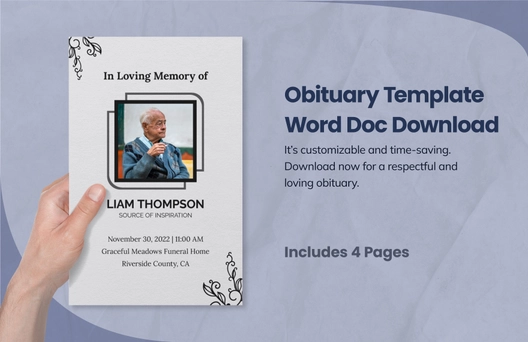 Obituary Template Word Doc Download