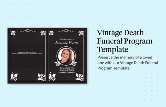 Vintage Death Funeral Program Template Vintage Death Funeral Program Template