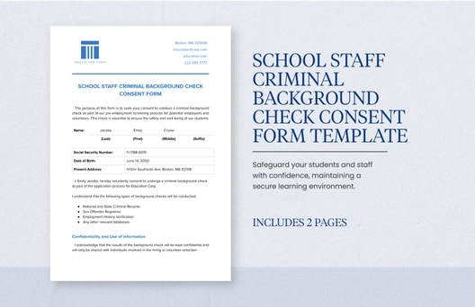 School Staff Criminal Background Check Consent Form Template School Staff Criminal Background Check Consent Form Template