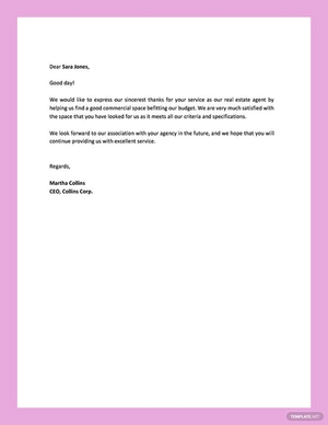 Real Estate Thank You Letter