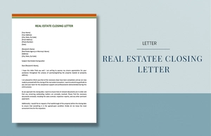 Real Estate Closing Letter