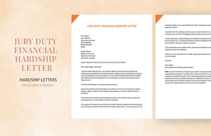 Jury Duty Financial Hardship Letter