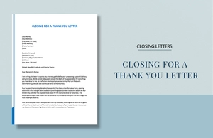 Closing For a Thank You Letter Closing For a Thank You Letter