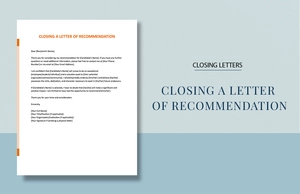 Closing a Letter of Recommendation Closing a Letter of Recommendation