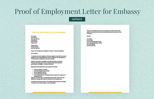 Proof of employment letter for embassy