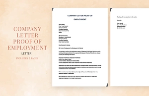 Company letter proof of employment