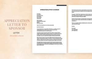 Appreciation letter to sponsor Appreciation letter to sponsor