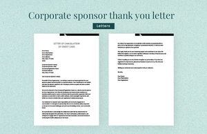 Corporate sponsor thank you letter Corporate sponsor thank you letter