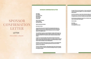 Sponsor confirmation letter