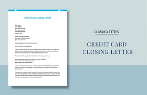 Credit Card Closing Letter