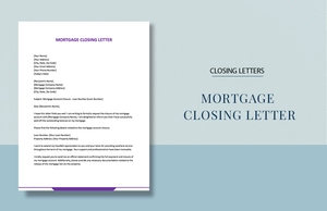 Mortgage Closing Letter
