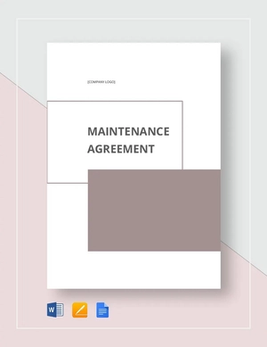 Maintenance Agreement Template Maintenance Agreement Template