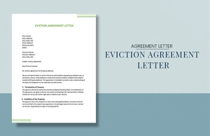 Eviction Agreement Letter Eviction Agreement Letter