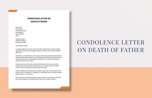 Condolence Letter On Death Of Father