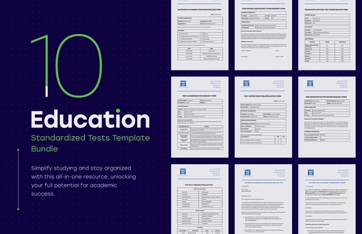 10 Education Standardized Tests Template Bundle