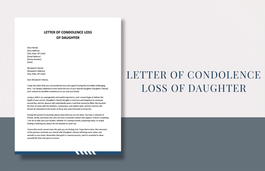 Letter Of Condolence Loss Of Daughter