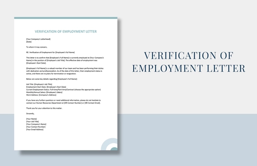 Verification of Employment Letter