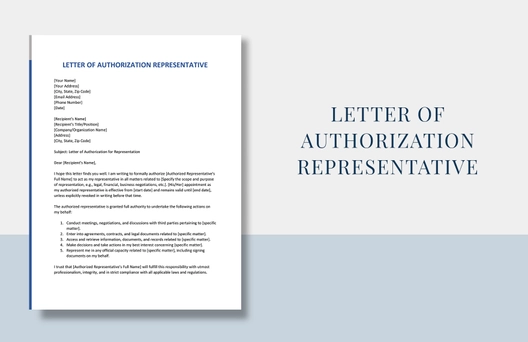 Letter of Authorization Representative
